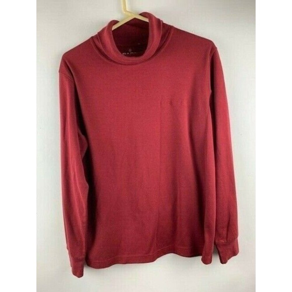 Bare Denim Size L Mens Red Turtleneck Shirt Long Sleeve